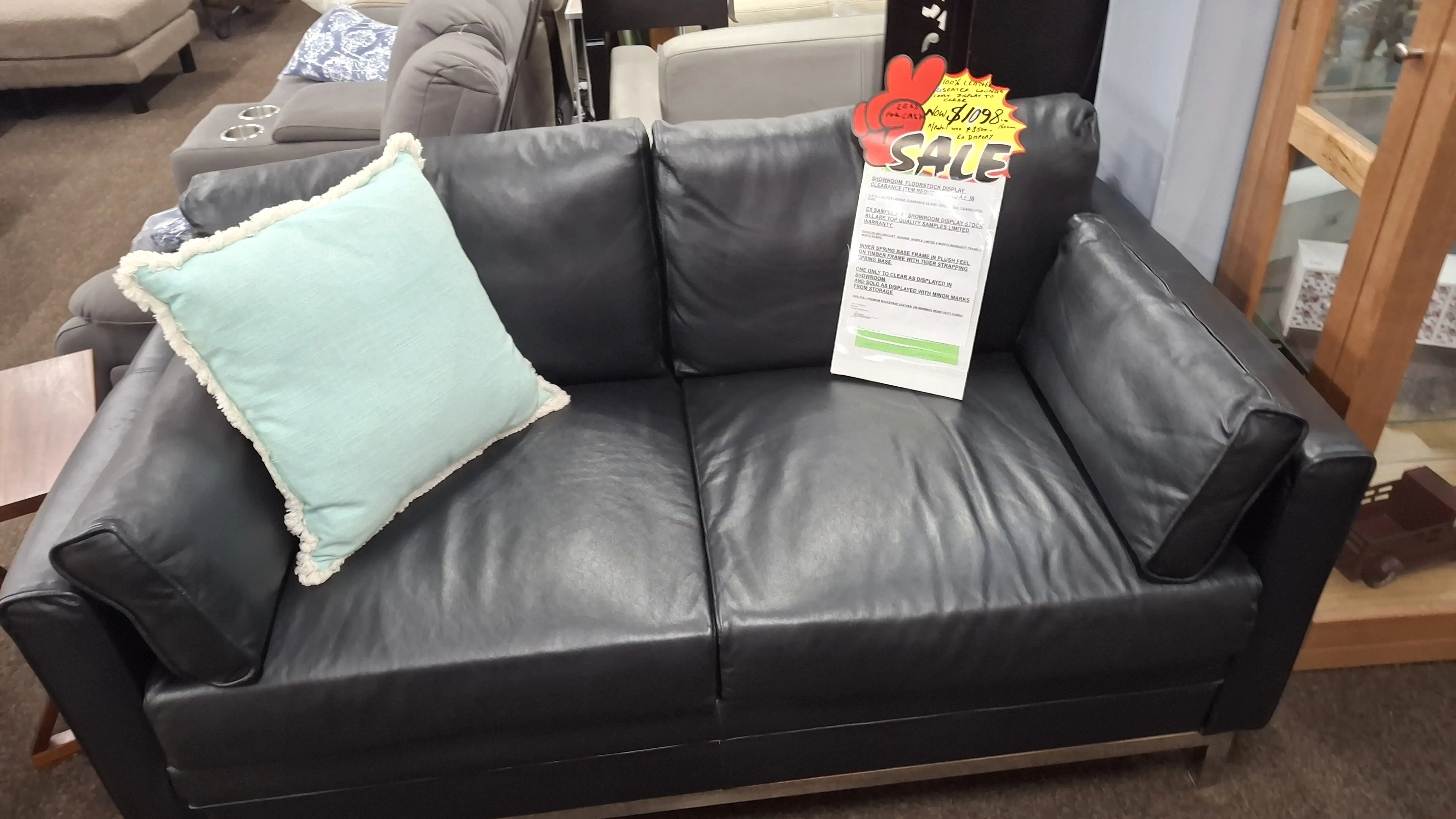 Black Leather 2-Seater